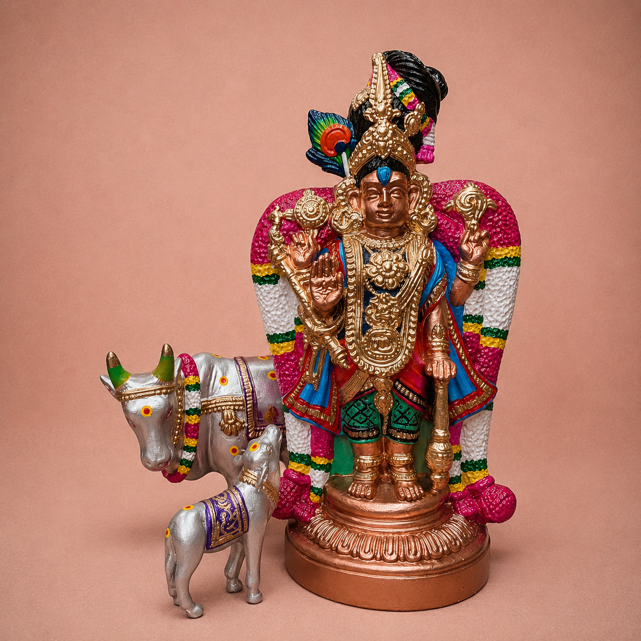 Amaruviayappan with Cow and Calf