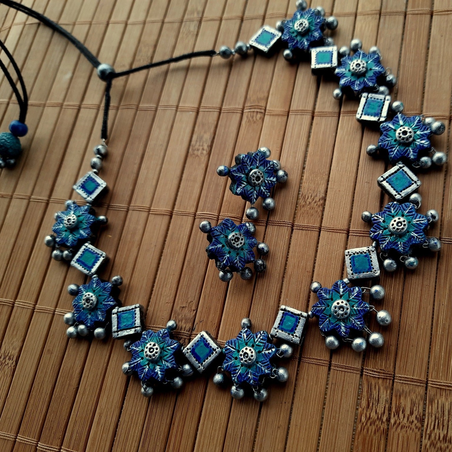 Blue Star Terracotta Jewllery Set