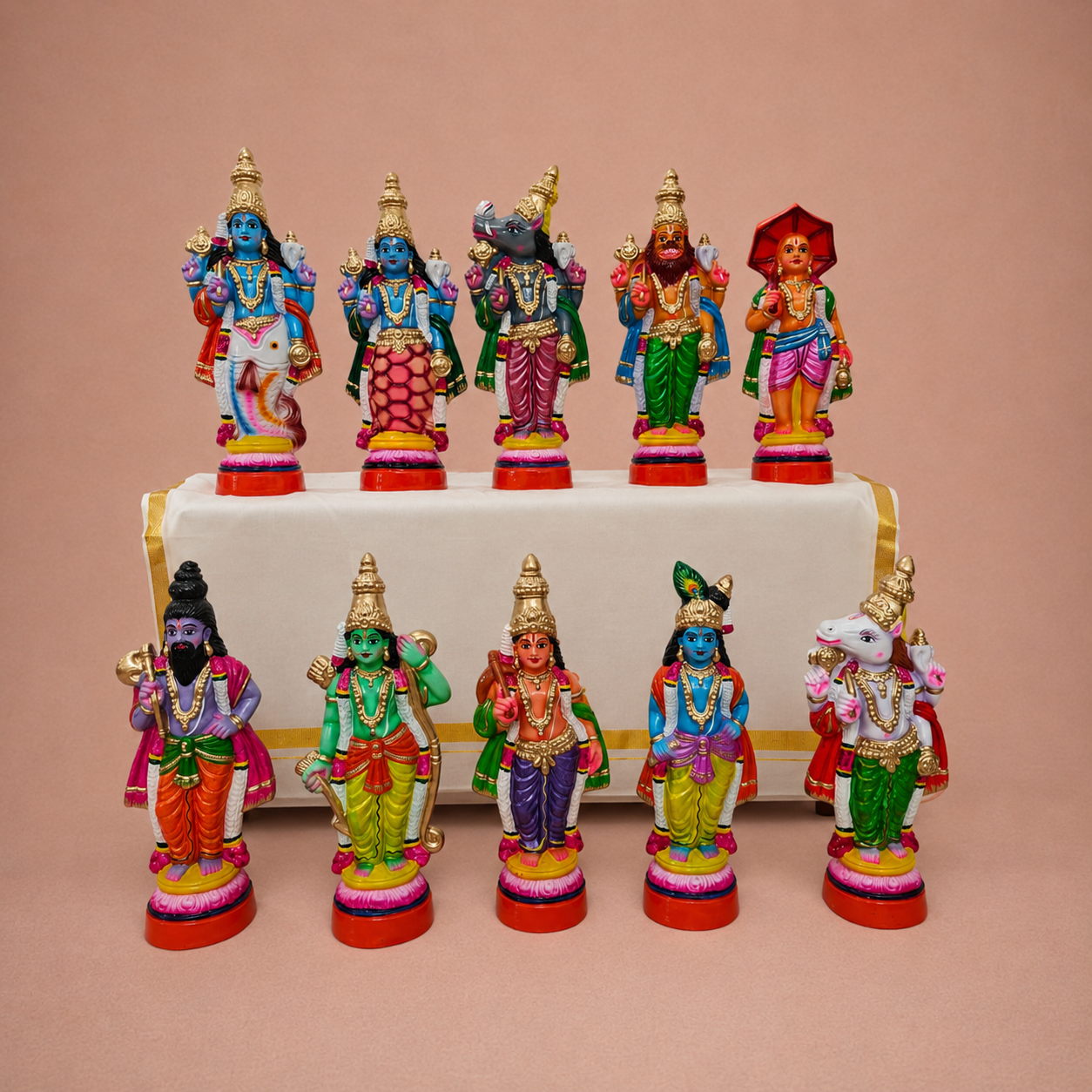 Ramayana: Rama giving ring to Hanuman ? Clay ? 10 Inches