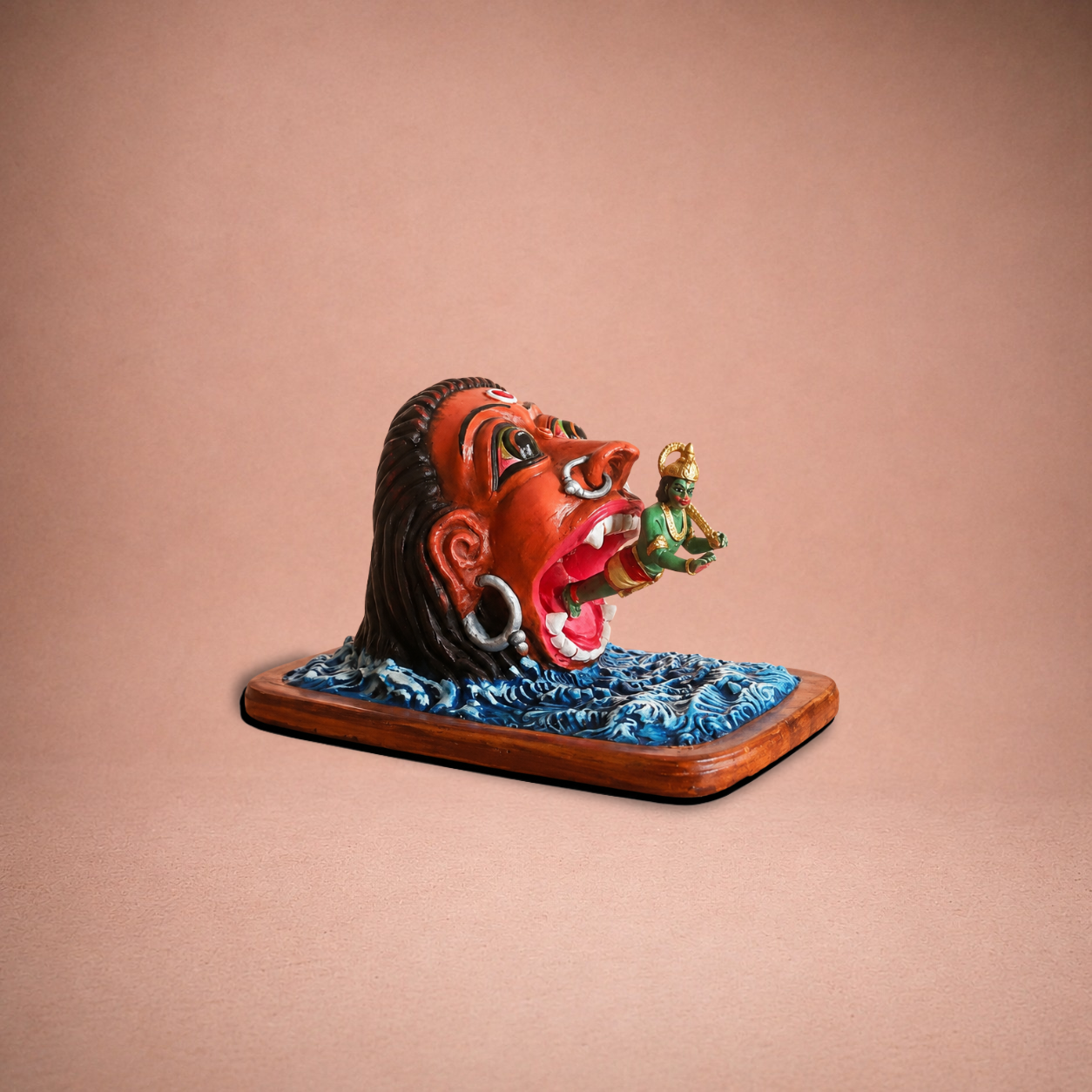 Ramayana: Hanuman and Surasa ? Clay ? 10 Inches
