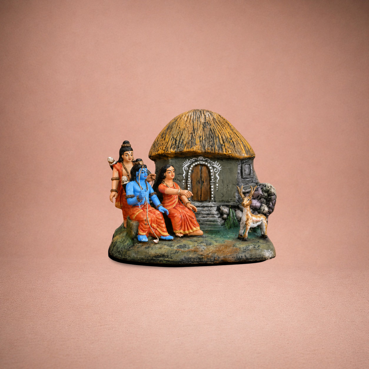 Ramayana: Panchavati Ashram and the Golden Deer (Maricha) ? Clay ? 10 Inches