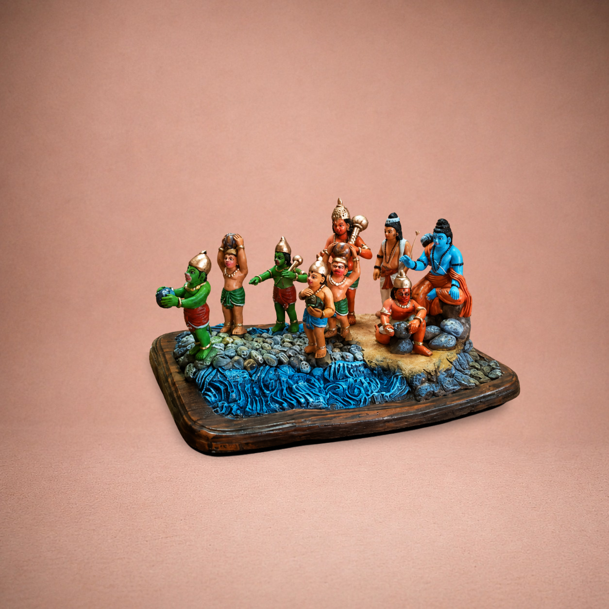 Ramayana: Rama Setu Nirman (Building the Floating Bridge) ? Clay ? 10 Inches