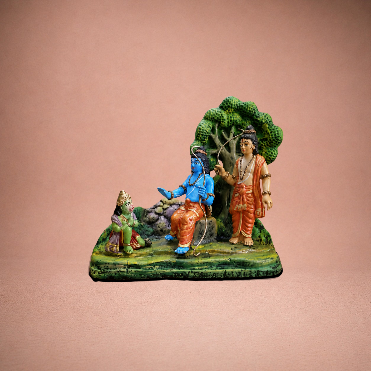 Ramayana: Rama giving ring to Hanuman ? Clay ? 10 Inches