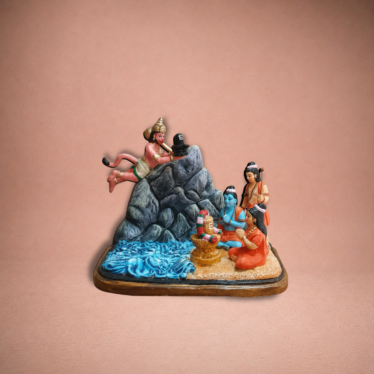 Ramayana: Rameswaram Shiva Linga Pratishta, Hanuman bringing Aatmalinga from Kailasa ? Clay ? 12 Inches