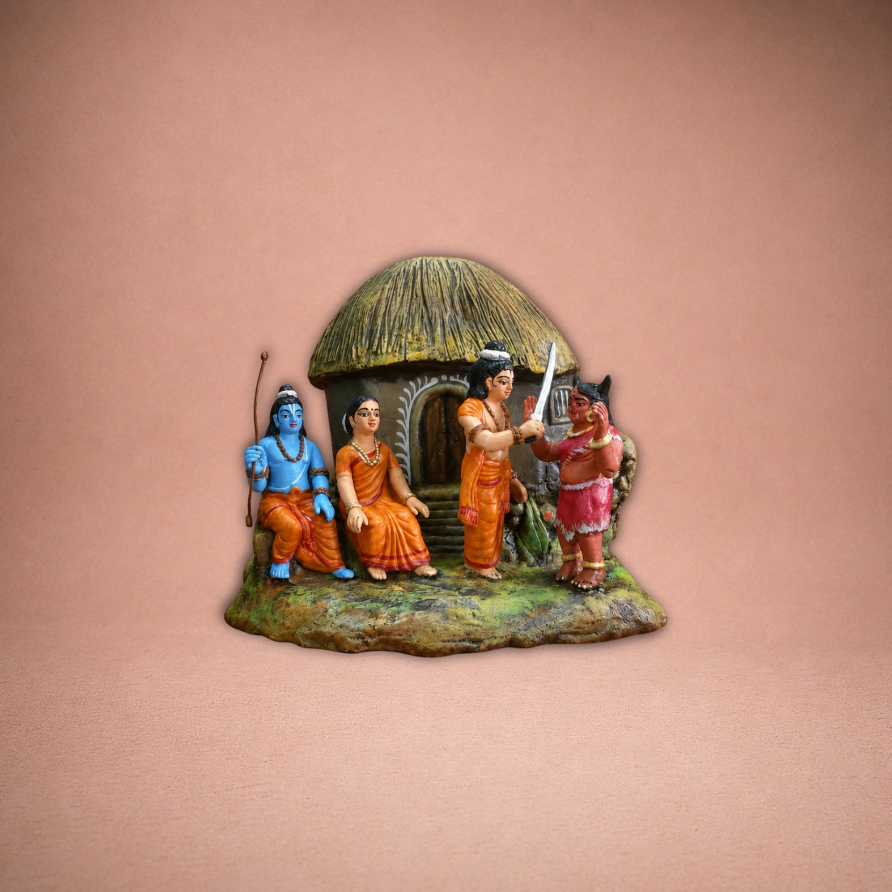 Ramayana: Shurpanakha Nasika Chedanam (The Mutilation of Shurpanakha) ? Clay ? 10 Inches
